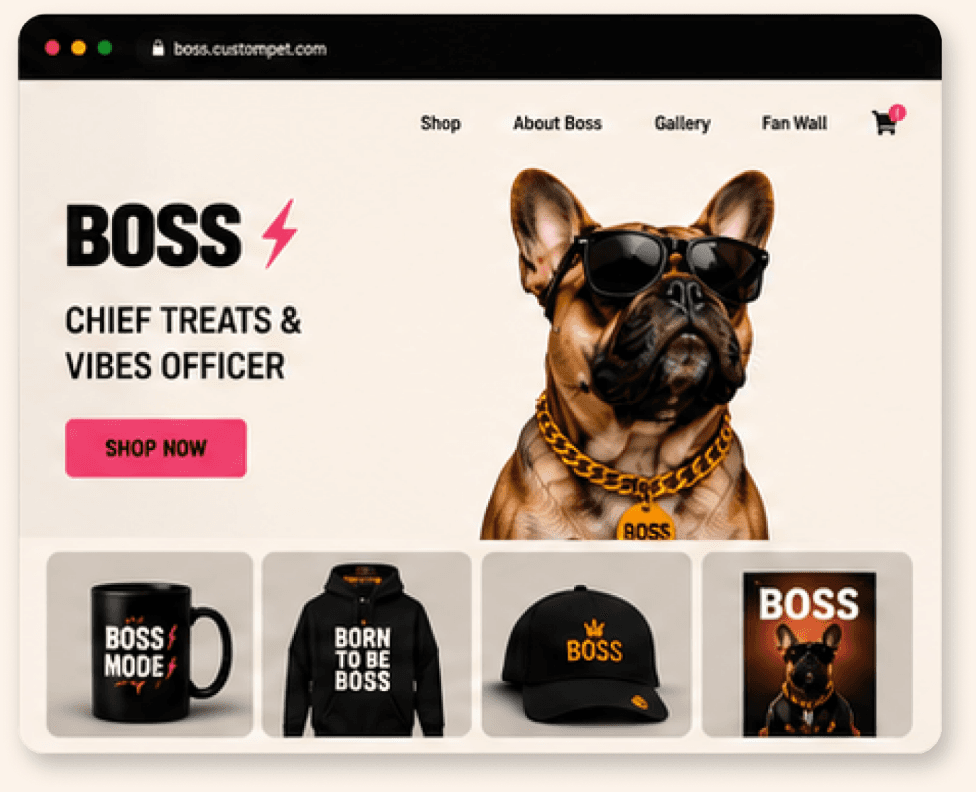 A finished pet store website